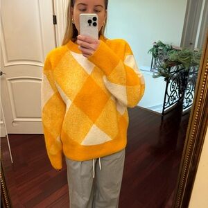 Zara yellow oversized sweater